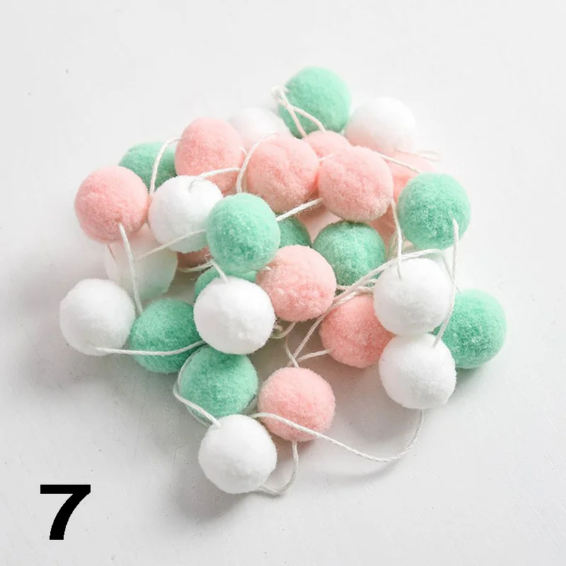 7 2,5 м DIY Macaron 4 цвета волосы мяч Декор баннер Детская комната украшения бамперы для постельных принадлежностей дети Вечеринка Флаги дети девочки декор комнаты - Цвет: 7