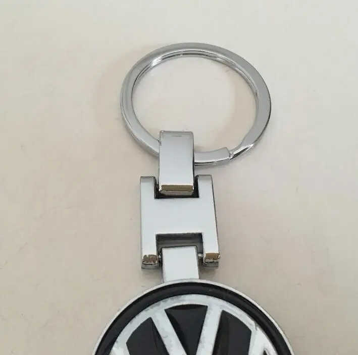black VW 1 шт. автомобильный брелок с логотипом эмблемой, брелок, значок на цепочке для Chevrolet Kia Lexus mazda Suzuki Skoda Volvo - Название цвета: black VW
