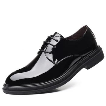 

Mens Shoes Casual Zapatos De Hombre Size 37-45 Man Business Leather Shoes Mens Designer Shoes Black Oxford Flats Shoes %6601