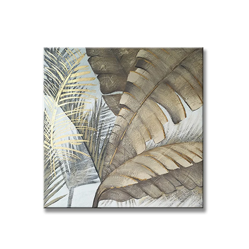 Абстрактные ручной работы холст картины маслом банановый лист пейзаж настенные художественные картины для гостиной Рабочая комната