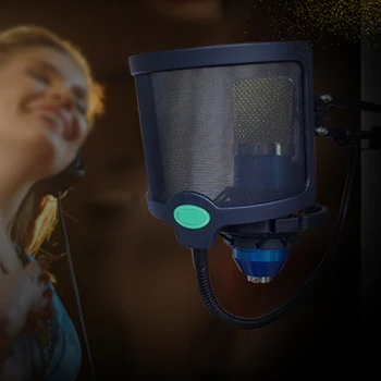 

Recording Rotary Bracket Studio Microphone Noise Reduction U Shaped Filter Practical Mic Windscreen Dual Layer Blowout Prevent