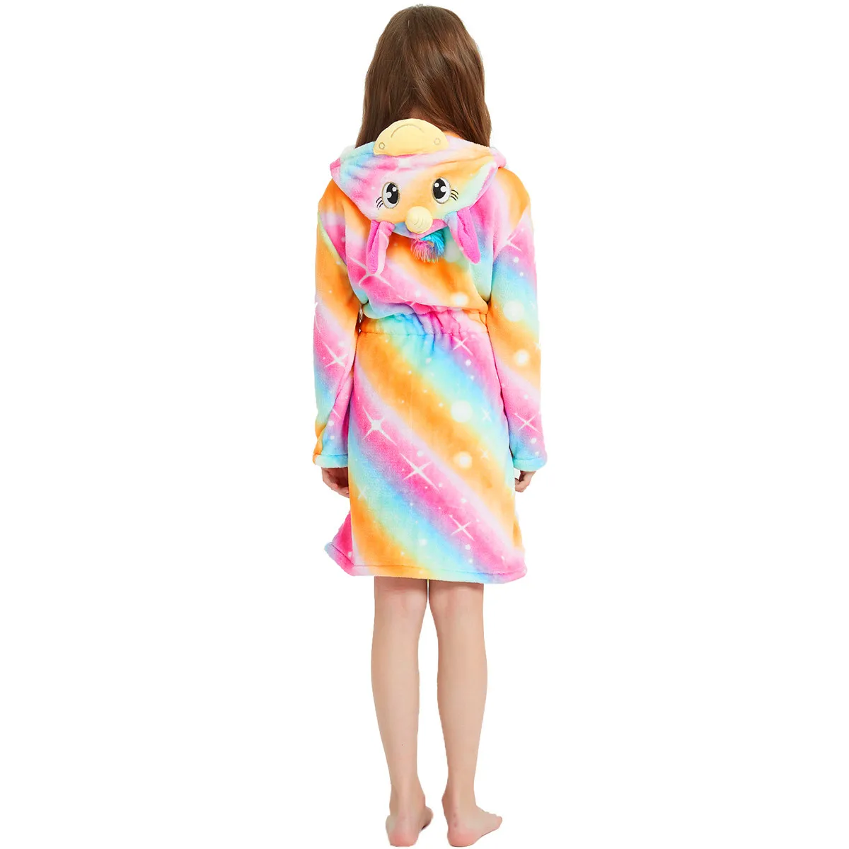 Kids Winter Hooded Bathrobe Unicorn Bath Robe Pajamas 3-12 Years