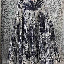 Средняя печать ed A-Line Новая женская вышитая и длина юбка 1113 осень и зима юбки