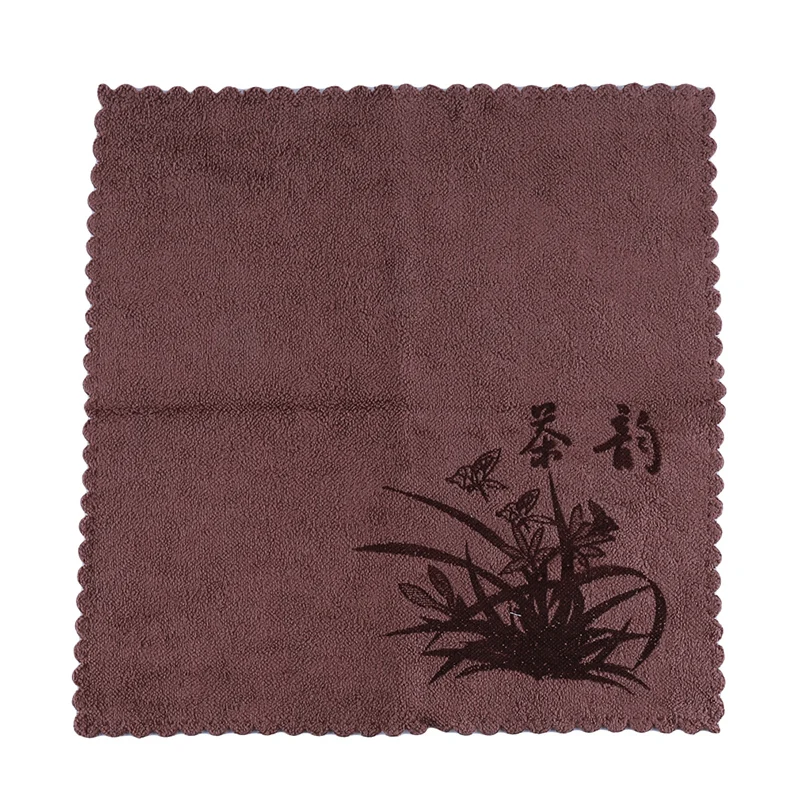 Tea Cloth Absorbent Strong Tea Napkins Tea Accessories Nice Gift Tea Towels Strong Water Absorption Special Towel - Color: coffee