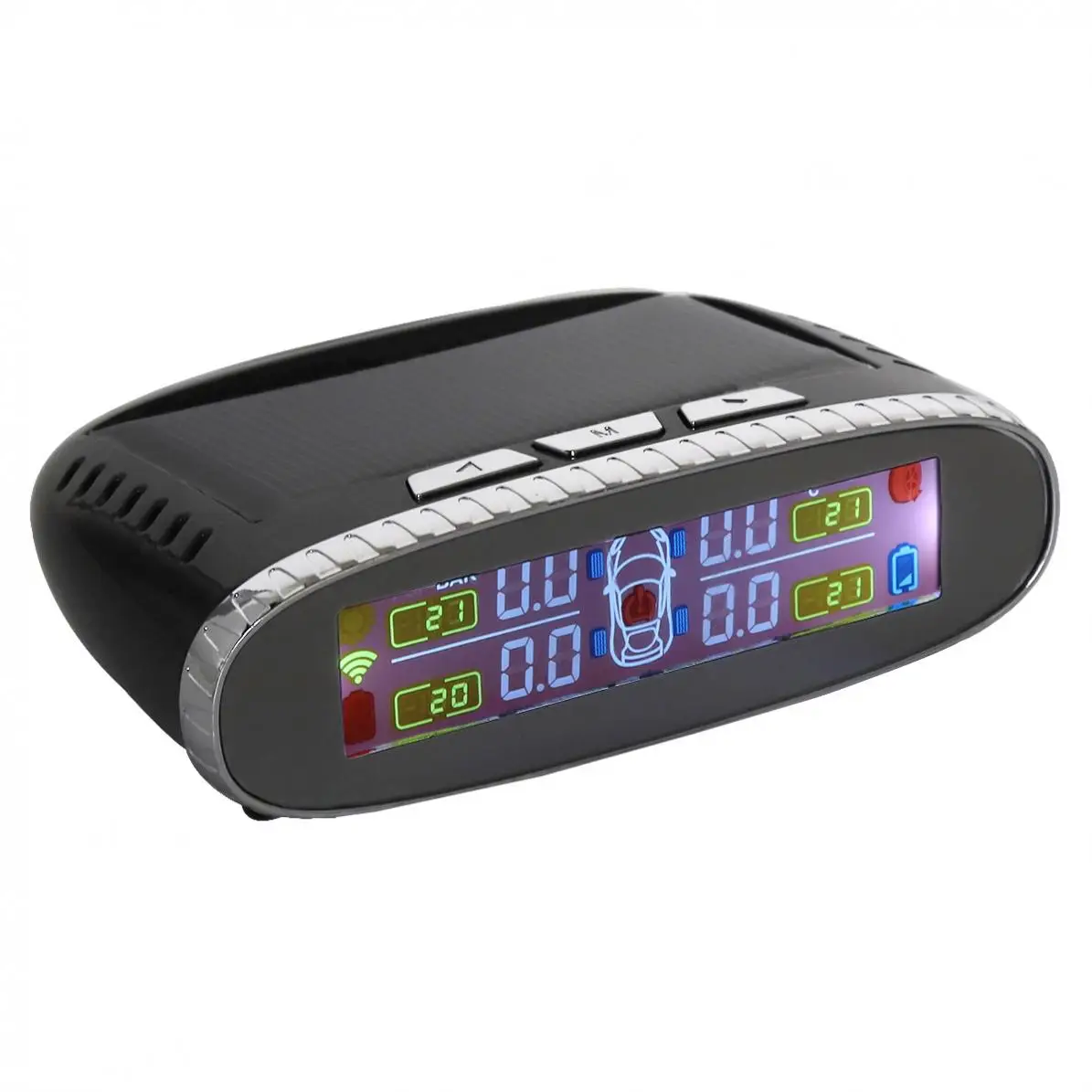 Солнечный мини TPMS датчик давления в шинах черный Встроенный монитор давления в шинах с дисплеем Farbe и 4 внутренними датчиками