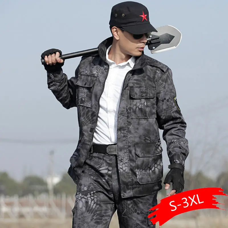 Военная Униформа черный ястреб питон Uniforme тактическая, боевая, милитари куртка брюки карго костюм CS Fardas милитаристская армия одежда для мужчин