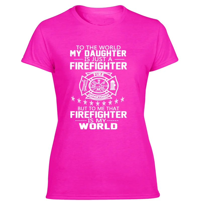 Модные Классические моей дочери футболка firefighter для мальчиков и девочек; Kawaii для мужчин футболка короткий рукав комиксов Pop Top Tee