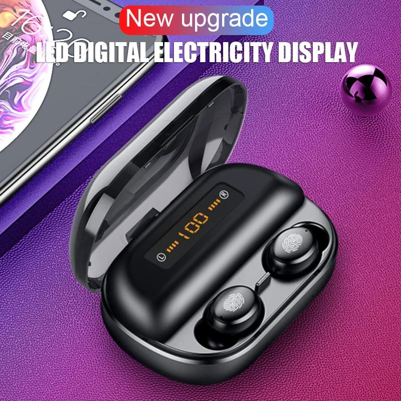 V11 TWS Bluetooth наушники 4000 мАч светодиодный дисплей беспроводные Bluetooth V5.0 наушники 9D стерео водонепроницаемые наушники с микрофоном