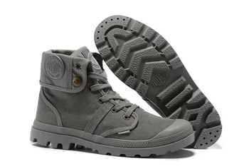

PALLADIUM L'ORIGINALE DEPUIS 1947 Pallabrouse All Grey Sneakers Men High-top Military Ankle Boots Canvas Casual Shoes Eur 39-45