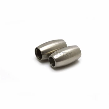 

10pcs/lot 5mm matte Stainless Steel Magnetic Clasps Leather Cord End Caps For DIY Bracelet Jewelry Making Accessories closures
