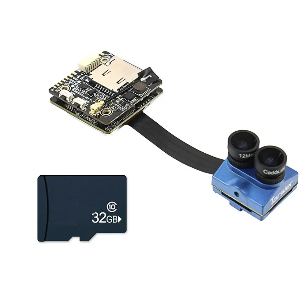 Caddx Tarsier 4K 1200TVL двойной объектив Супер WDR WiFi FPV камера HD Запись DVR Аудио OSD 256GB ND фильтр для Cinewhoop RC Дрон - Цвет: Blue Tarsier 32GB