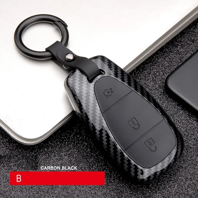 B Carbon black Автомобильный Стайлинг ABS углеродное волокно Автомобильный Дистанционный корпус умного ключа Крышка для CHEVROLET MALIBU EQUINOX CRUZE CAMARO - Название цвета: B Carbon black