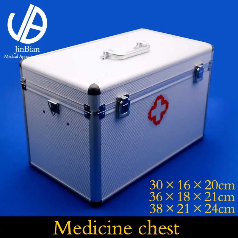 

Medicine chest aluminium alloy first-aid kit domestic surgical operating instrument high-capacity double-deck portable