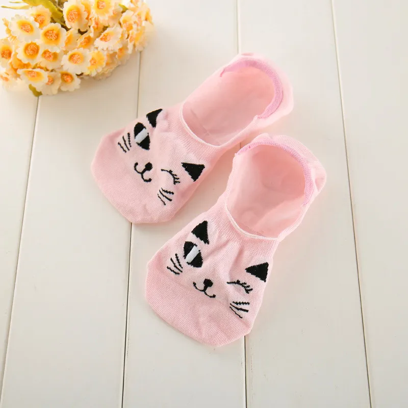 trainer socks womens 5 Pairs Cute Harajuku Animal Socks Woman Summer Breathable Korean Cat Girls Funny  Invisible Socks Low Cut Ankle Sock Happy Sox support socks for women