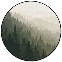 Круглый ковер Ретро лес Mistabraham микрофибра мохнатые супер мягчайшие пледы Коврики для пола коврики для банкета офиса подростков патио