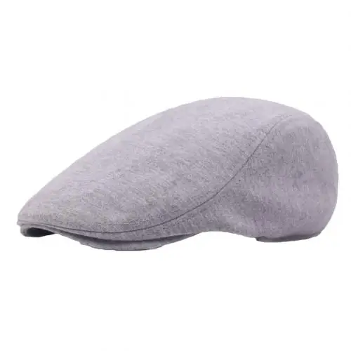 Light Grey Винтажная Мужская одноцветная хлопковая кепка Newsboy, плоский берет, уличная спортивная солнцезащитная Кепка, мужская Кепка, Классическая полосатая Кепка - Цвет: Light Grey