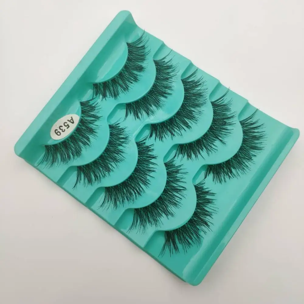 Натуральные накладные Искусственные ресницы, длинный макияж, 3d норковые ресницы, накладные ресницы, норковые ресницы - Цвет: A539  100Boxes