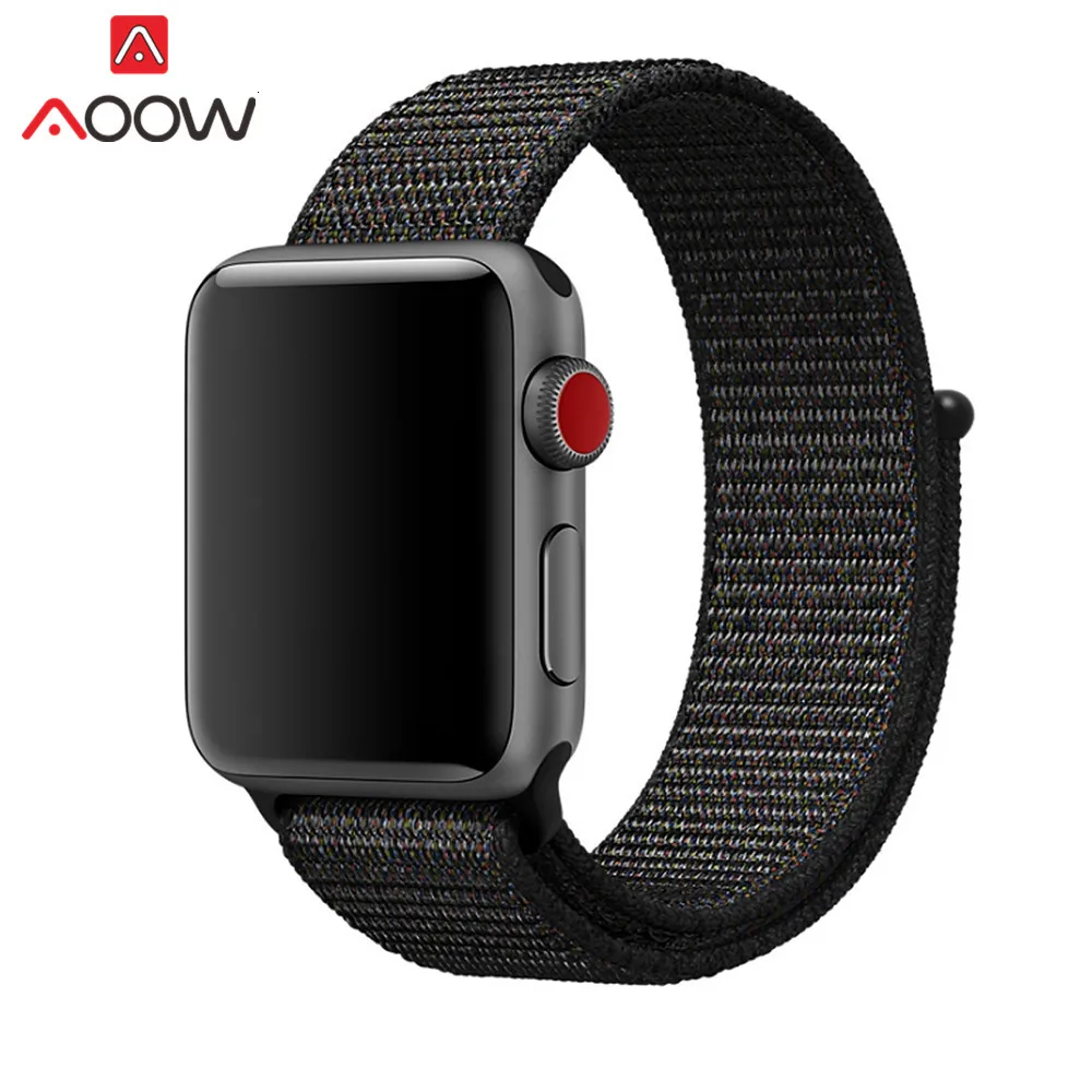Цветной нейлоновый ремешок для часов Apple Watch 38 мм 42 мм 40 мм 44 мм тканый холщовый ремешок на липучке браслет для часов iwatch 1 2 3 4