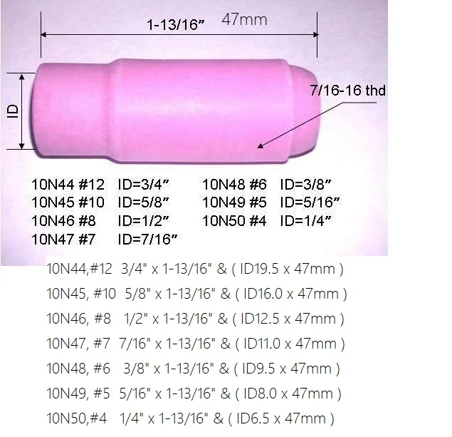 TIG глиноземная керамическая насадка чашка для газовых линз Комплект сварки