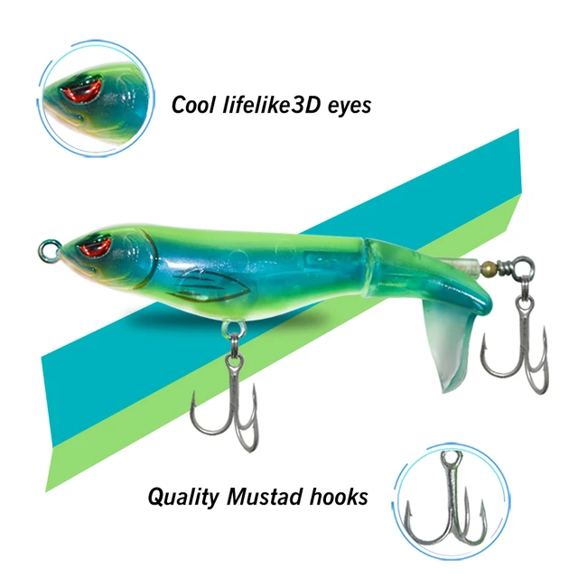 11cm 15.3g Whopper Popper Hard Floating swimbait with unique Rotatable Soft  Tail Artificial Bait Fishing Lure surface lure - AliExpress