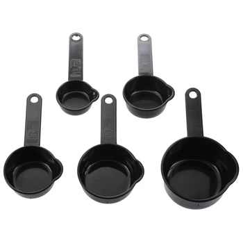 

5 piece Black Plastic Measuring Cup Measure