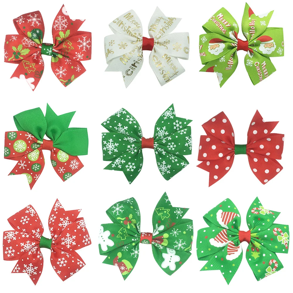 50 Pcs Cute Dog Cat Hair Bows Clips Christmas Holiday Party Puppy Dog Cat Hair Bows Grooming Accessories Pet Supplier Hairpins