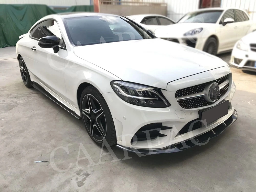 Передний спойлер из углеродного волокна C класса для Benz W205 C205 C63 Coupe Sport-, передний подбородок, бампер для автомобиля