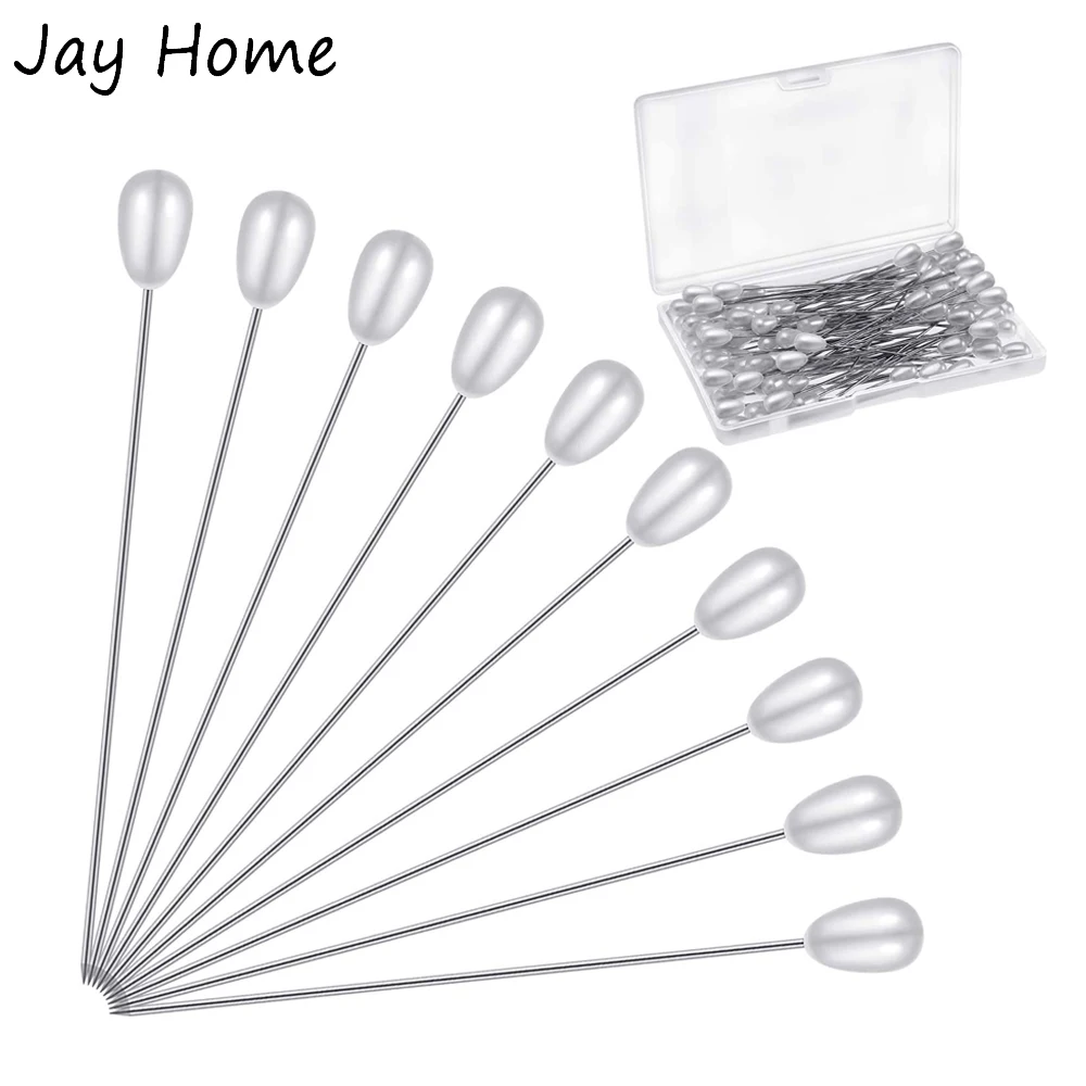 Description Picture 3 of item100PCS Pearl Head Corsage Pins White Straight Head Pins Sewing Pins for DIY Jewelry Making Sewing Wedding Flower Decorations