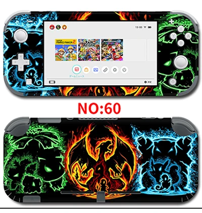 60Skins Высокое качество Защитная крышка наклейка виниловые наклейки для nintendo switch lite консоль цветная наклейка s - Цвет: 60Skins