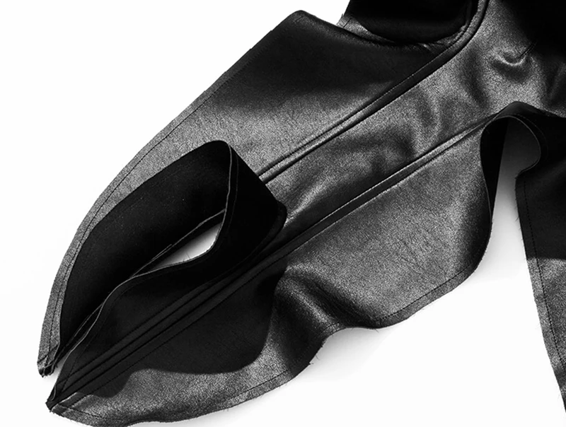 TWOTWINSTYLE/женские юбки из искусственной кожи с перфорацией, необычные, с высокой талией, уличная юбка, женская,, осенняя, негабаритная, модная, Новинка
