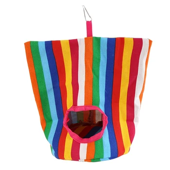 

Funny Parrot Hammock Sleeping Bed Nest Birds Leopard Striped Small Hanging Cage Pocket Bag Parakeet Hamster Round Cute Creative