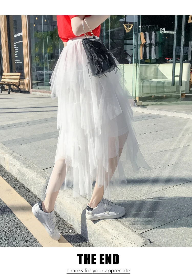 Sreetwear юбки женские модные эластичные высокая талия тюль сетка юбка гофрированные Длинные Юбки миди юбки Saias Faldas Jupe Femme
