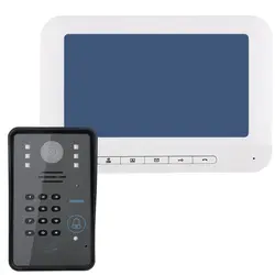 Mountainone 7 дюймов контроль доступа к паролю карты ночное визуальное вызывное устройство с дверным звонком на дождь инфракрасный домофон