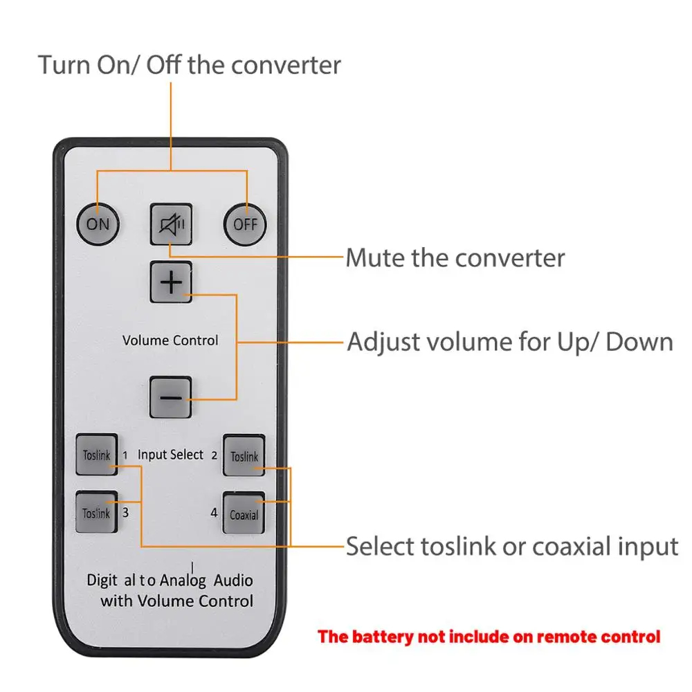 Neoteck 3 Optical SPDIF Toslink One Coaxial Switcher DAC Digital to Analog Audio Converter with IR Remote Support Volume Control