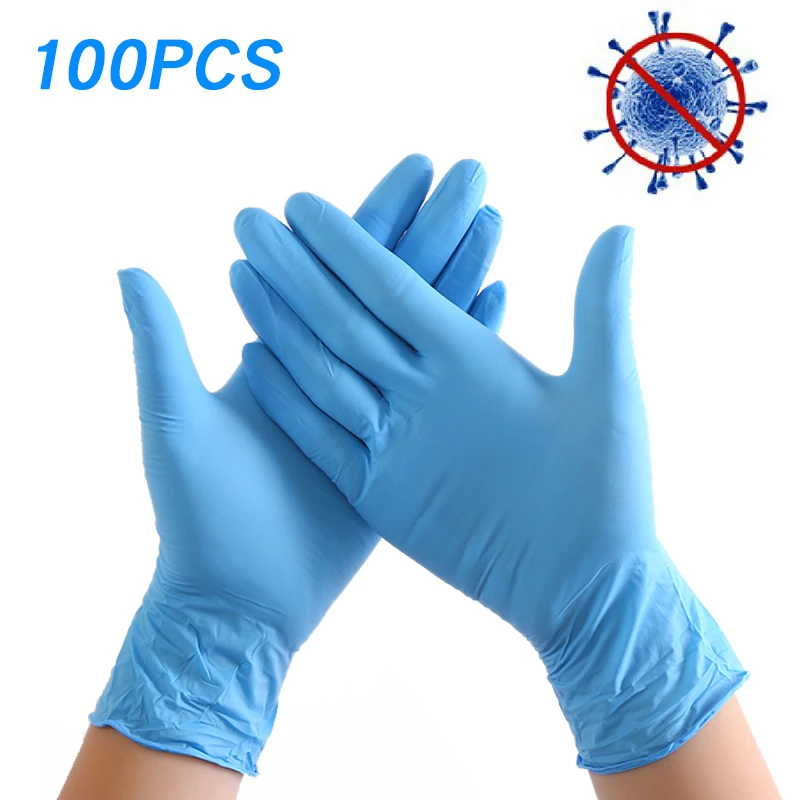 

100PCS Disposable Medical FDA Food Grade Exam Nitrile Glove Non-Slip for Examination Laboratory Electronics Work Cleaning Gloves