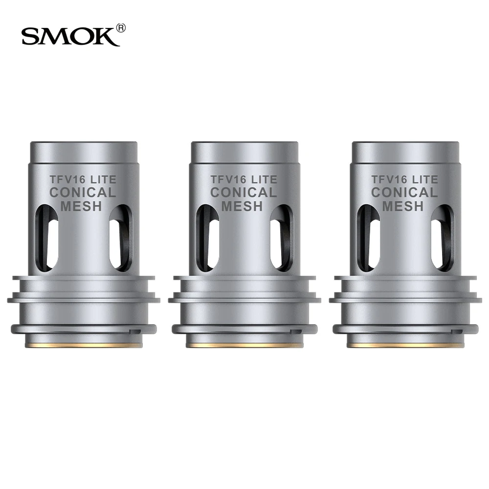 3PC Conical Mesh Smok TFV16 Lite бак с емкостью 5 мл 810 смолы капельного наконечника 0.15ohm двойной сетки катушки электронная сигарета Fit G-priv 3VS SMOK TFV16 - Цвет: 3PC Conical Mesh