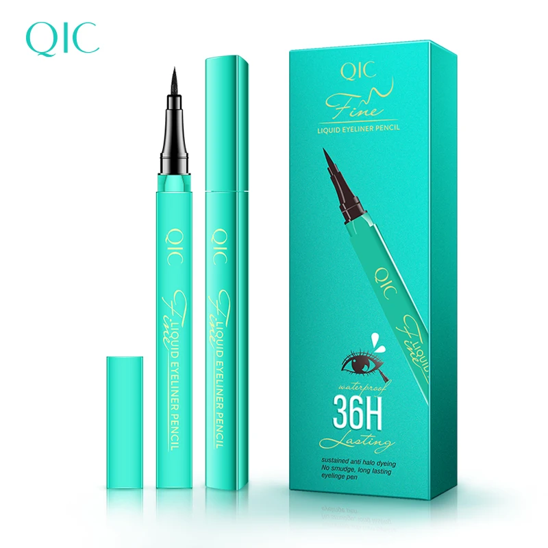 QiC черный карандаш для подводки глаз красивый зеленый peafowl apperance один штрих может формы длительный Гладкий жидкий карандаш для подводки Q617