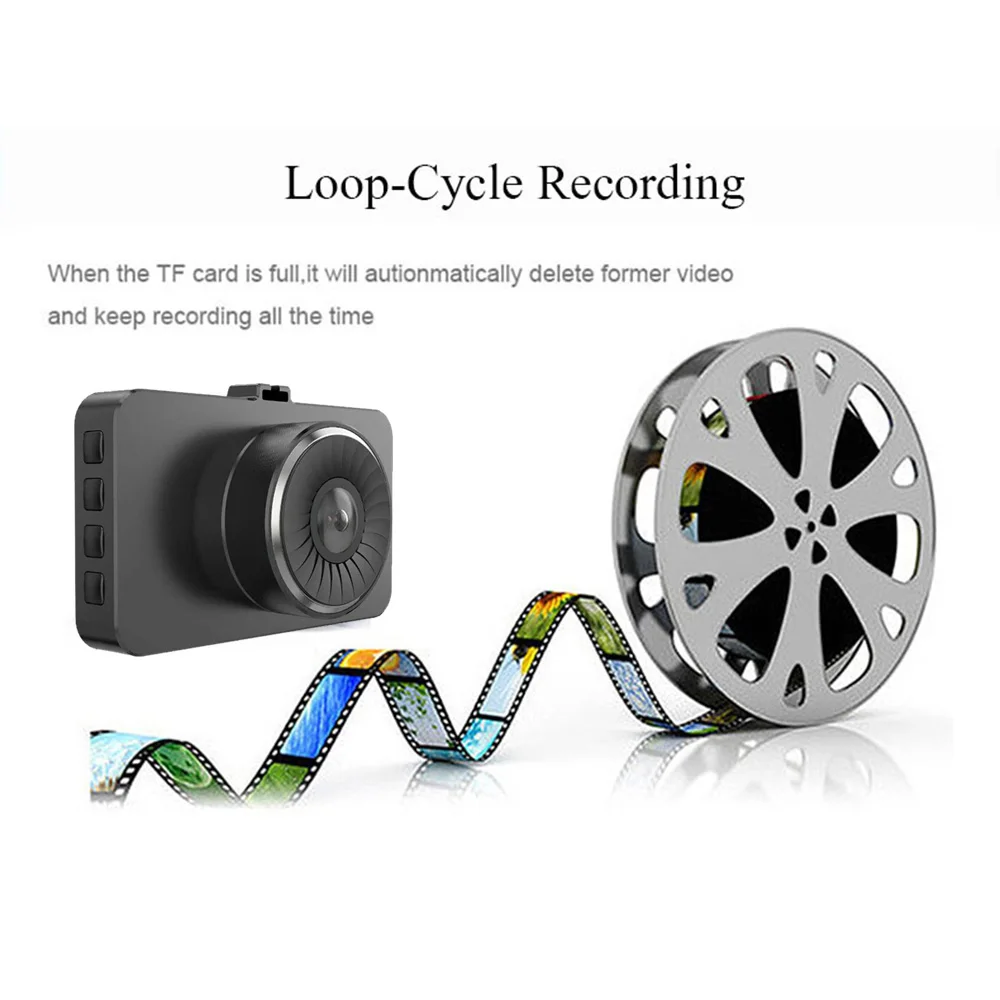 Full HD 1080P автомобиль DVR камера видео рекордер Dash Cam мини ночного видения 3,0 дюймов вождение автомобиля рекордер Dash камера