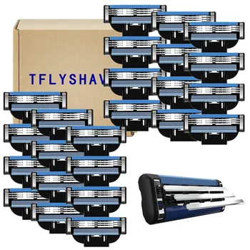 

TFLYSHAVE 24pcs/Lot Furious 3 Best Quality Men Shaver Razor Blade 3 Layer Shaving Razor with Trimmer Replaceable Blade for Mach3