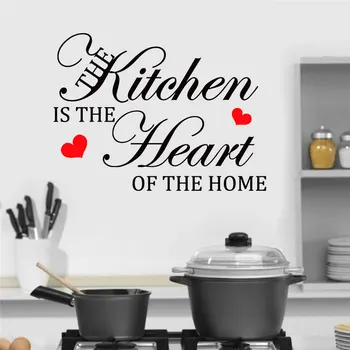

Kitchen Is The Heart Of Home Wall Sticker Art Quote Vinyl Home Decoration Kitchen Decals Removable Self-adhesive Murals 3518