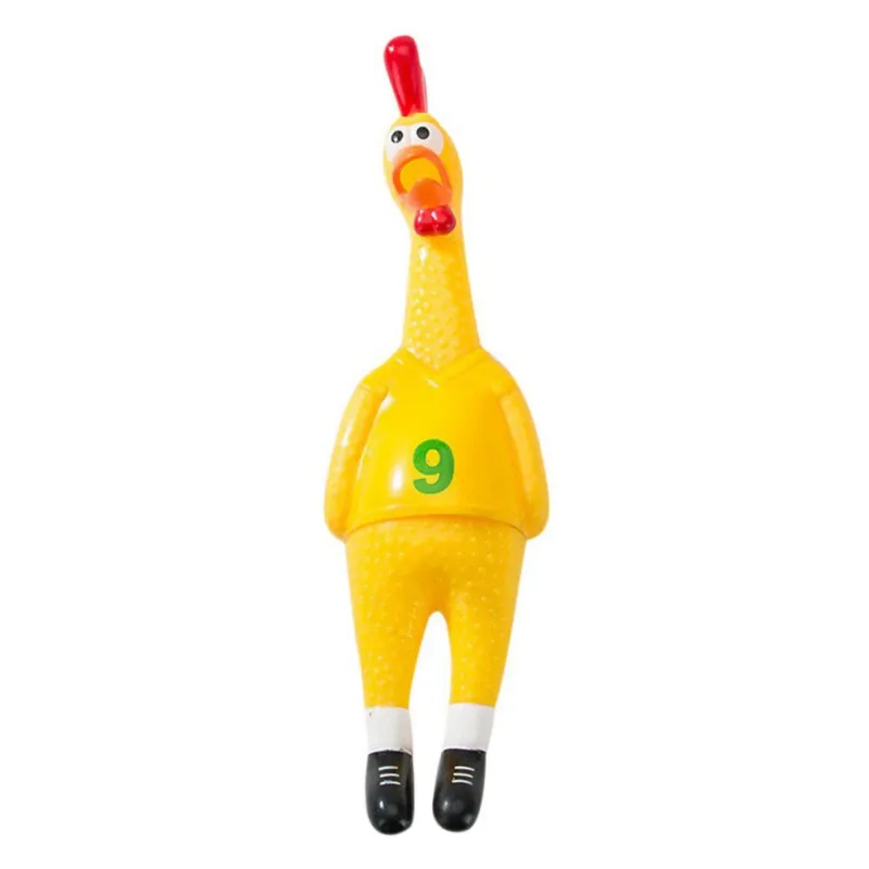 Игрушки для собак, кричащая курица, сжимающая звук, игрушка для собак, супер прочная забавная Жевательная Желтая резиновая курица, жевательная игрушка для щенков - Цвет: Цвет: желтый