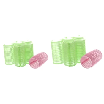 

Top Sale 12Pcs Big Self Grip Hair Rollers Cling Diy Hair Curlers - 6Pcs 4.5Cm & 6Pcs 3.6Cm