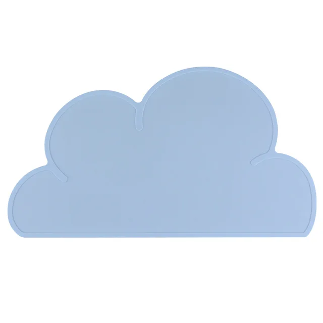 Light blue 1 шт. силиконовый коврик в форме облака для тарелок для детей, Настольный коврик для еды, водонепроницаемый Теплоизоляционный кухонный гаджет, легкая чистка - Цвет: Light blue
