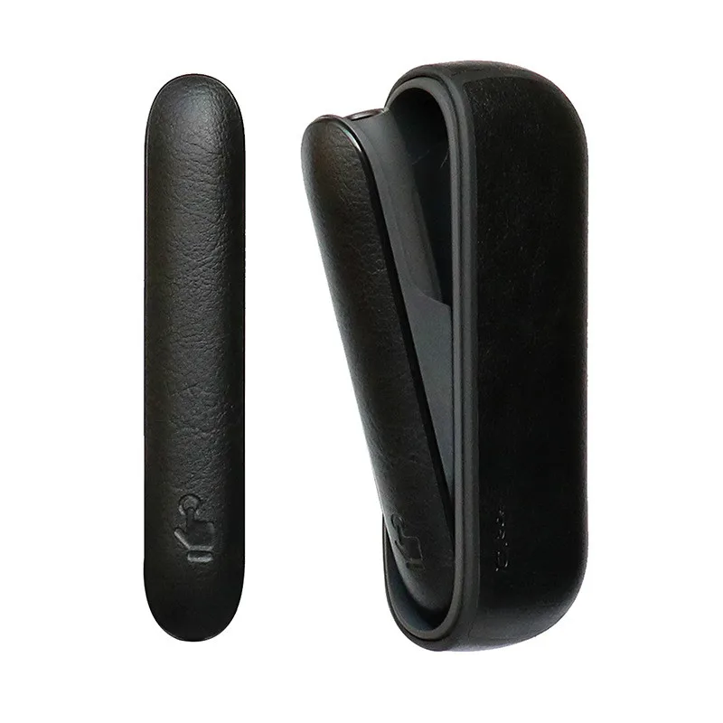 Полиуретановый чехол для IQOS 3,0, зарядная коробка, одноцветная дверная Крышка для боковой двери, сделай сам, защита от электронных сигарет, аксессуары - Цвет: black kit