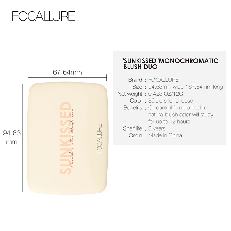 Focallure, новинка, для лица, для осветления румяна, пудра, палитра, для макияжа, бронзатор, палитра, гладкие пигментированные натуральные матовые румяна, пудра Maquiagem