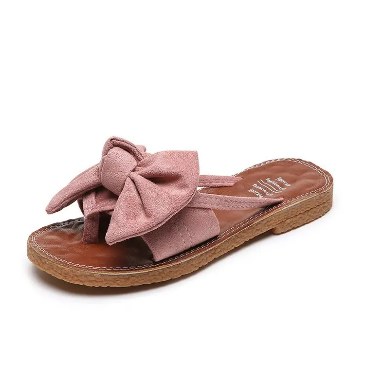 Розовый Women's shoes new women's summer fashion Joker flat-bottomed casual fashion slippers Korean women's sandals wholesale - Цвет: Розовый