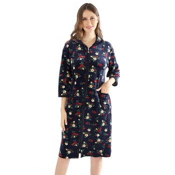 

Free shipping Autumn and winter women's nightdress Ladies fashion dress