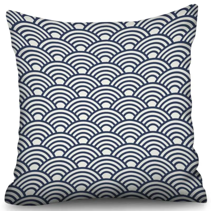 Синяя Подушка с геометрическим рисунком скандинавские простые геометрические декоративные подушки Чехлы для дивана полиэстер хлопок