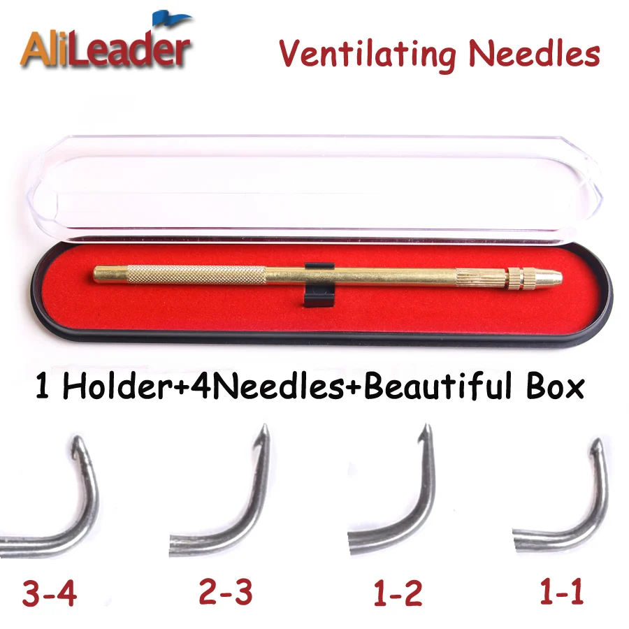 

Alileader Bronze Ventilating Needles 4 Different Sizes And 1 Ventilating Holder Professional Ventilating Needles For Lace Wig