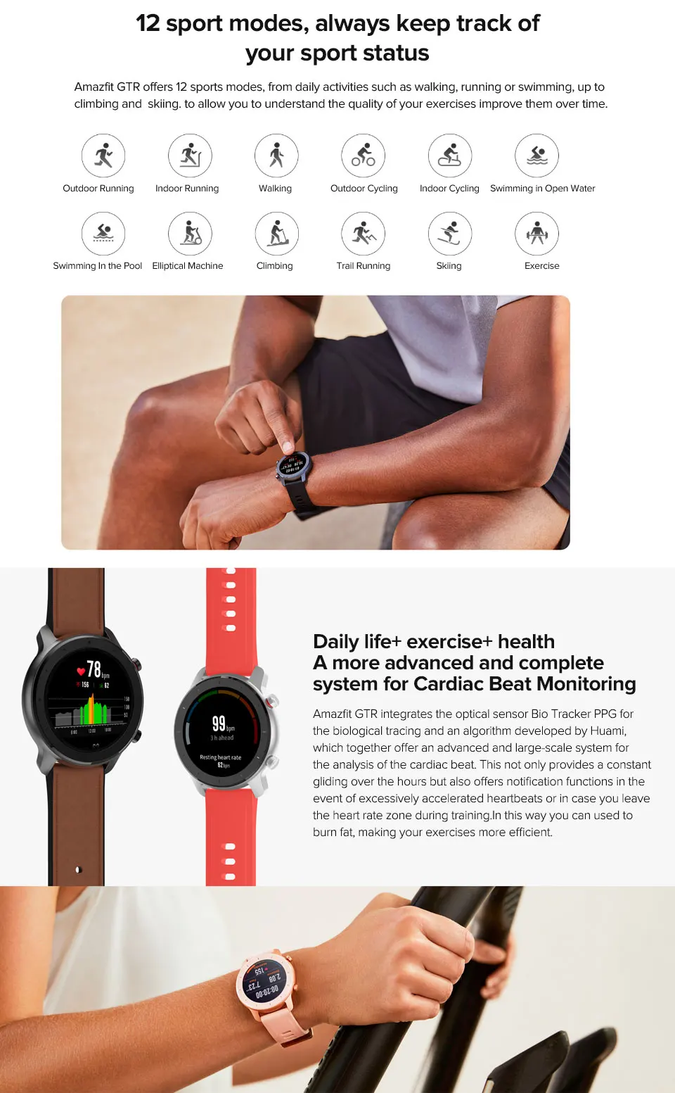 Глобальная версия Amazfit GTR 47 мм Смарт-часы 1,3" AMOLED экран 5 АТМ gps 24 дня Срок службы батареи спортивные часы Поддержка 12 спортивных режимов